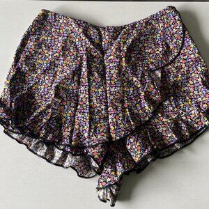 Patrons of Peace Shorts Women's Size XS Floral multicolor Wrap Elastic Waist